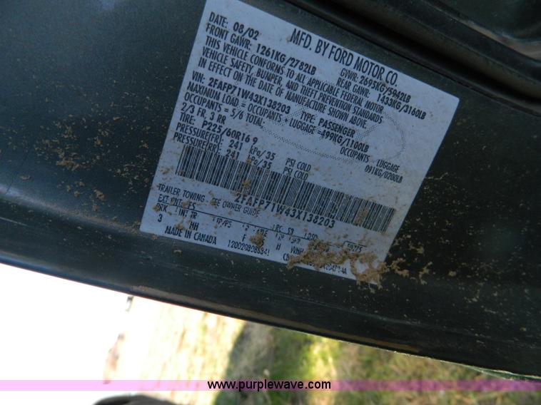 image for item B3993 2003 Ford Crown Victoria Police Interceptor