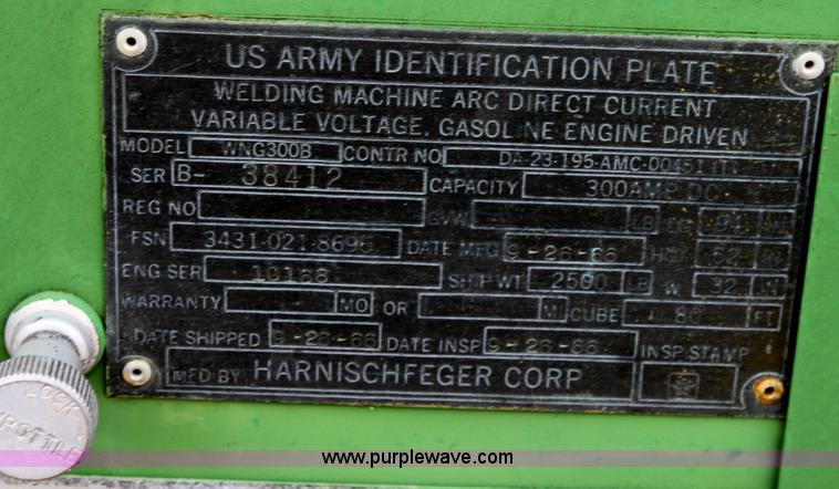 image for item E4219 1973 Harnischfeger DC welder/generator