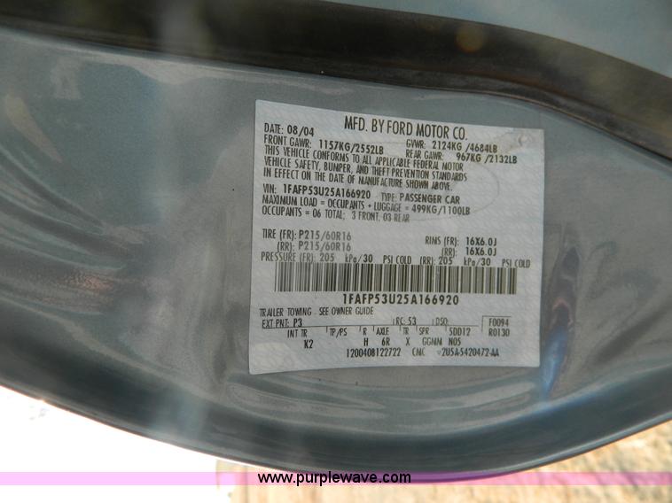 image for item G7601 2005 Ford Taurus SE