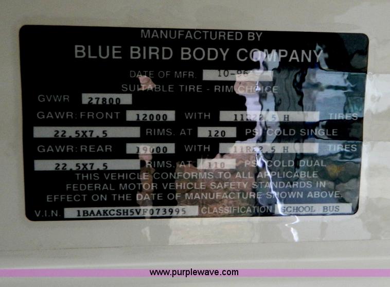 image for item G7656 1997 Blue Bird 44 passenger school bus