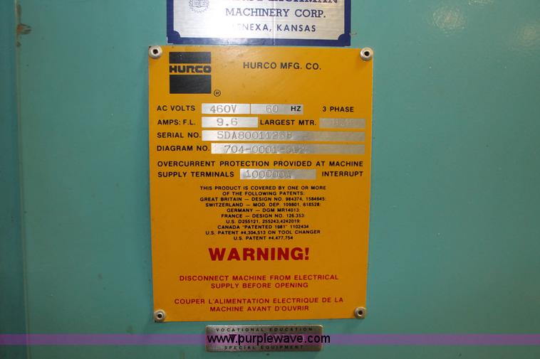 image for item O9466 Hurco CNC mill