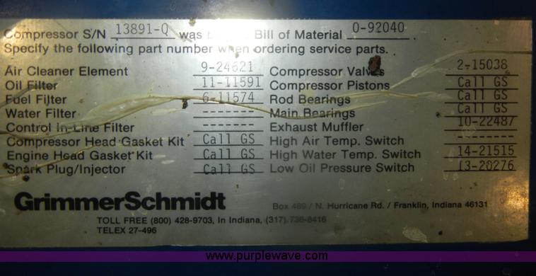 image for item T9594 Grimmer Schmidt air compressor