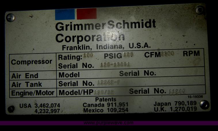 image for item T9594 Grimmer Schmidt air compressor