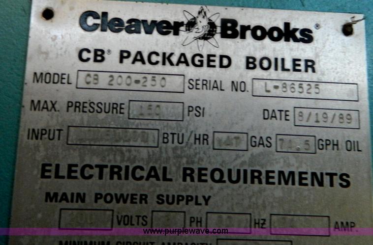 image for item Y9224 Cleaver/Brooks boiler unit