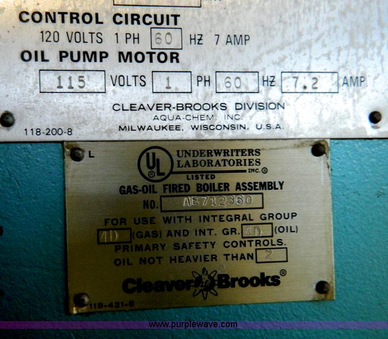 image for item Y9224 Cleaver/Brooks boiler unit