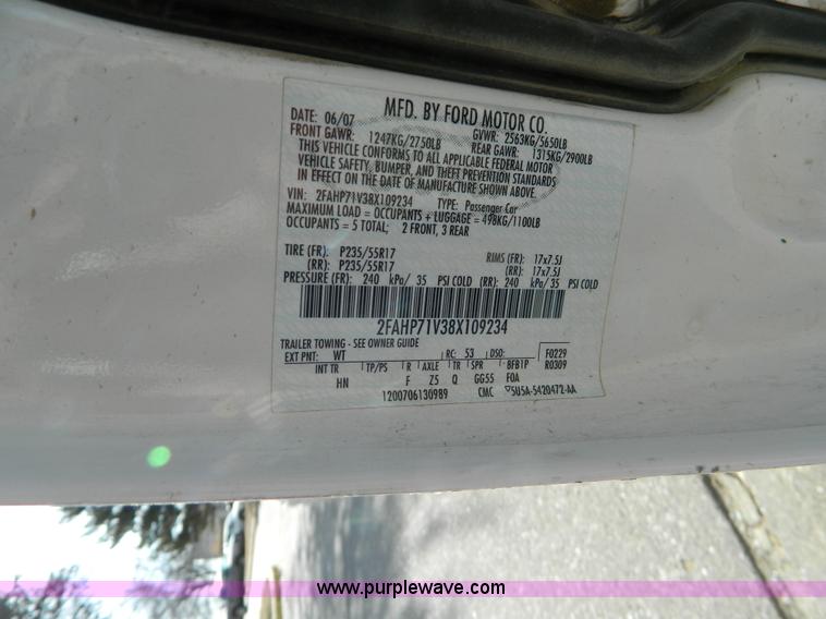 image for item Y9238 2008 Ford Crown Victoria Police Interceptor