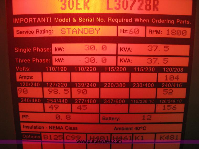 image for item B8339 Onan 30 EK generator