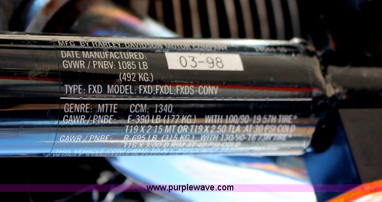 image for item O9398 1998 Harley Davidson Dyna Low Rider motorcycle