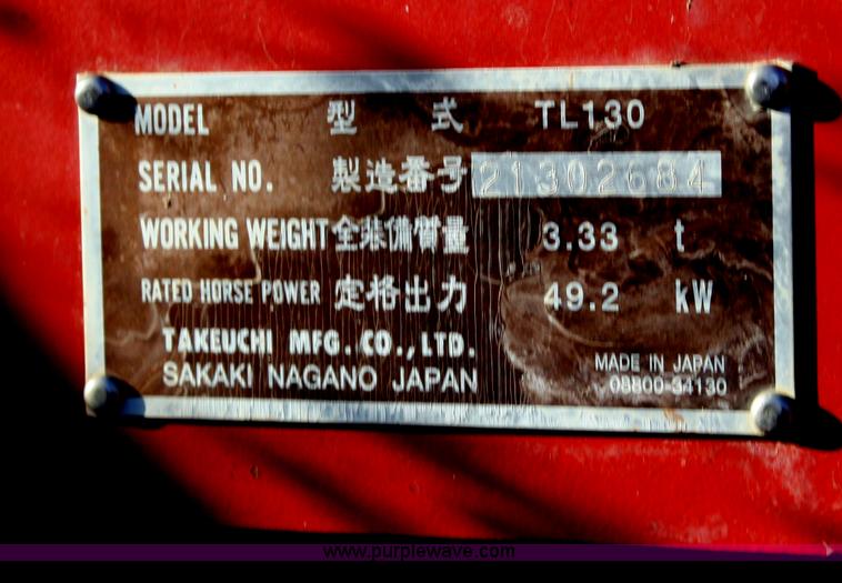 image for item O9871 2004 Takeuchi TL130 skid steer