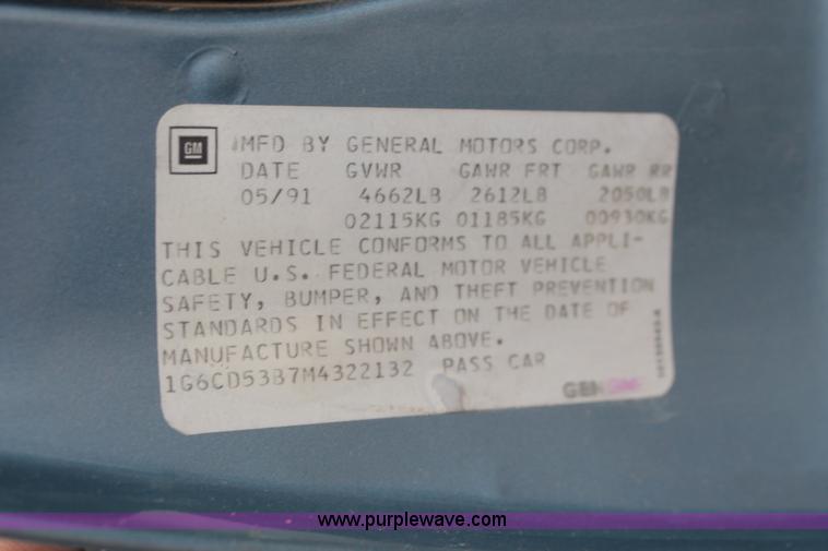 image for item O9382 1991 Cadillac DeVille