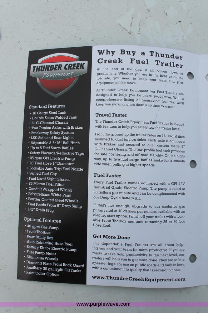 image for item O9432 2010 Thunder Creek LDJ 500 gallon diesel fuel tank trailer