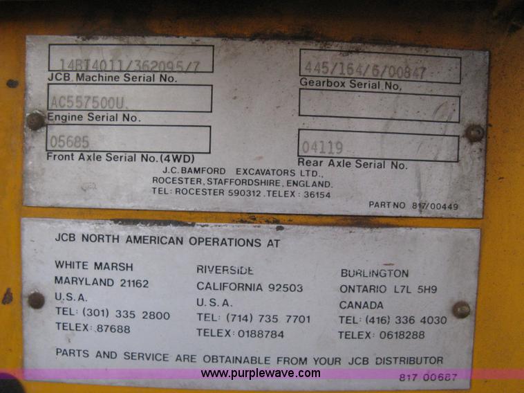 image for item B8476 1990 JCB 1400B Extradig backhoe