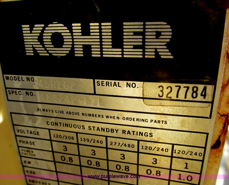 image for item E3610 Kohler 45RZ62 Fast Response II generator