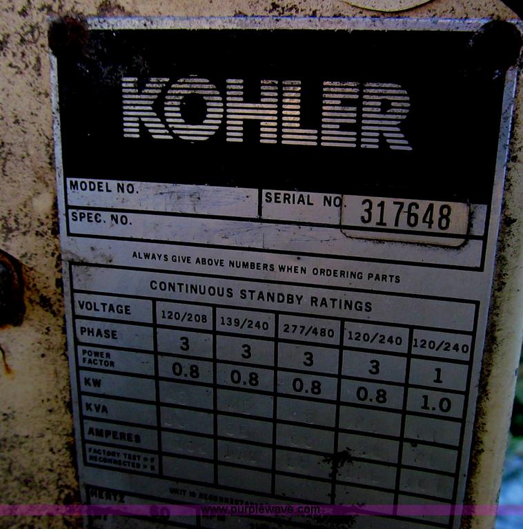 image for item E3615 Kohler 45RZ62 Fast Response II generator