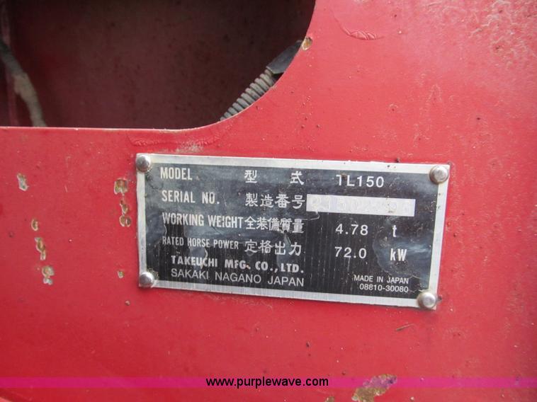 image for item E5854 2005 Takeuchi TL150 track skid steer