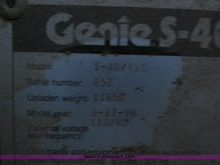 image for item F4155 1996 Genie S40 boom lift