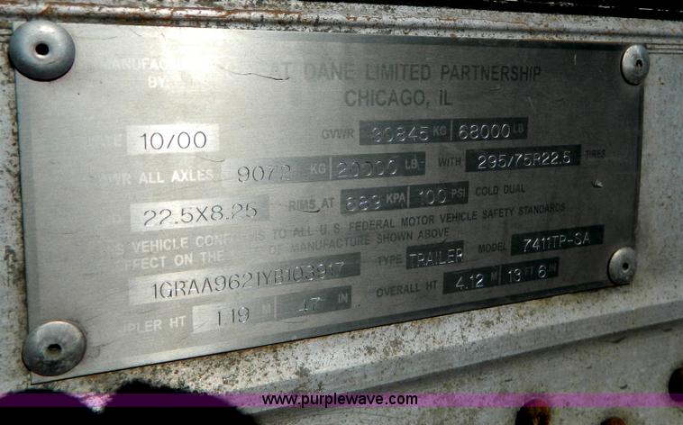 image for item G7649 2000 Great Dane 48' dry van trailer