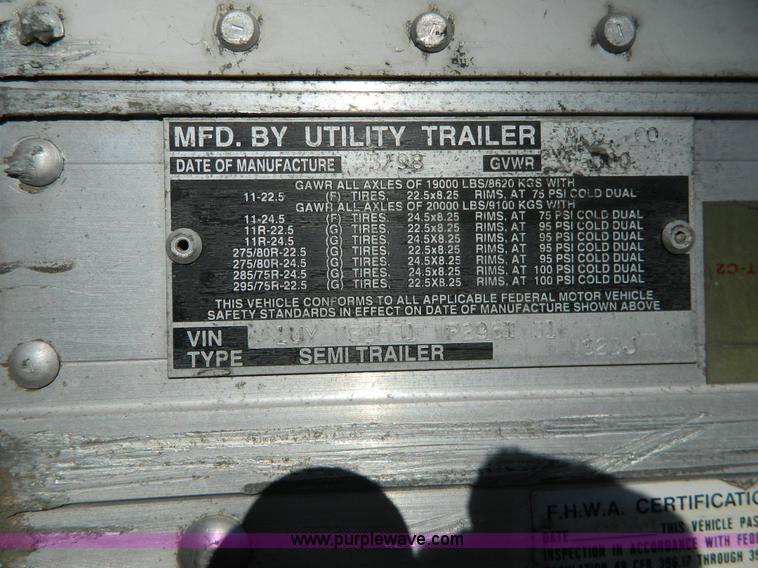 image for item G7650 1998 Utility 53' dry van trailer