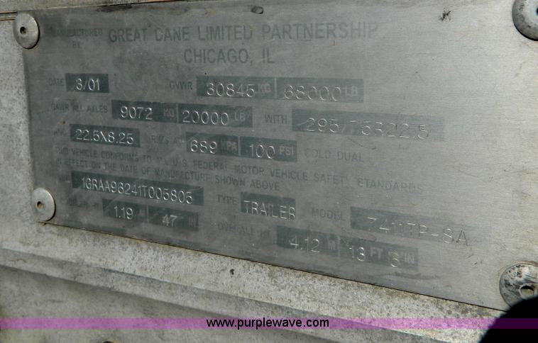 image for item G7653 2001 Great Dane 48' dry van trailer