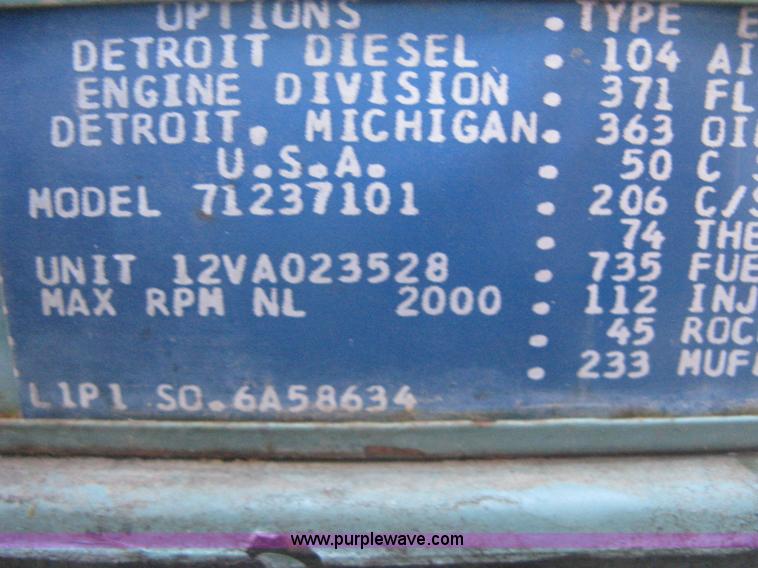 image for item B8453 Detroit diesel powered generator