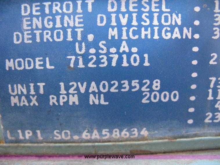 image for item B8453 Detroit diesel powered generator