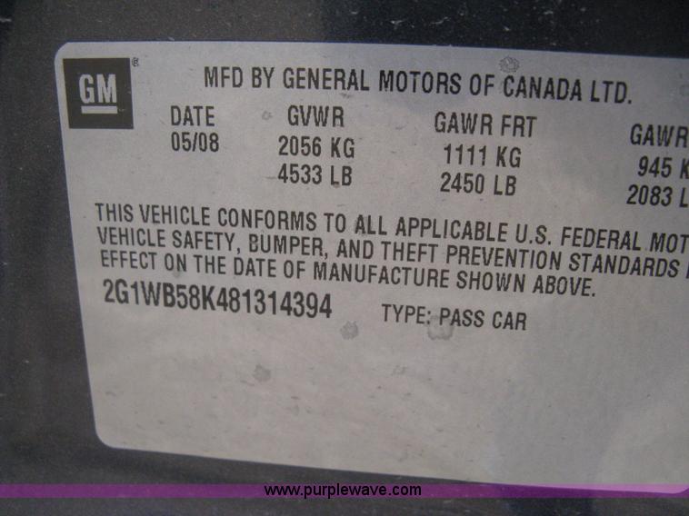 image for item B8454 2008 Chevrolet Impala LS