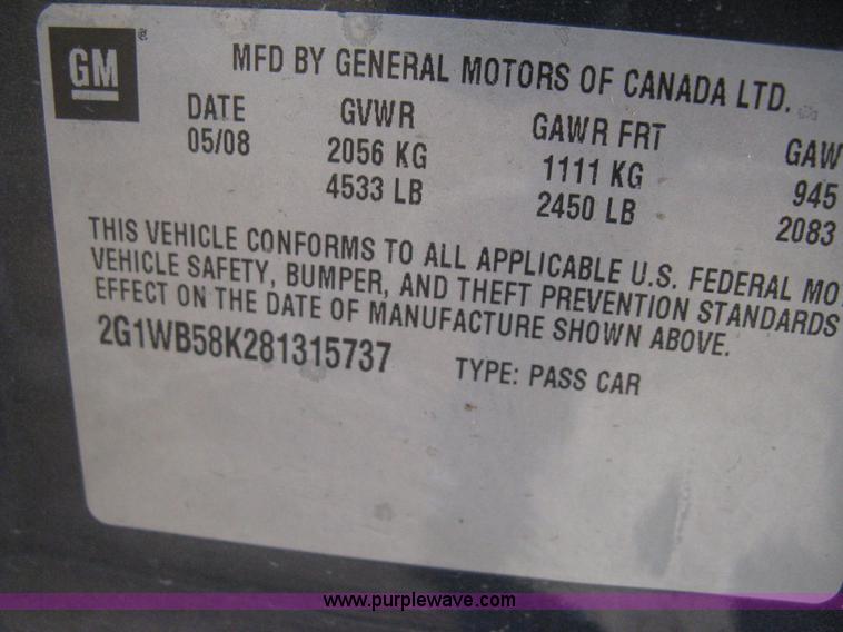 image for item B8455 2008 Chevrolet Impala LS