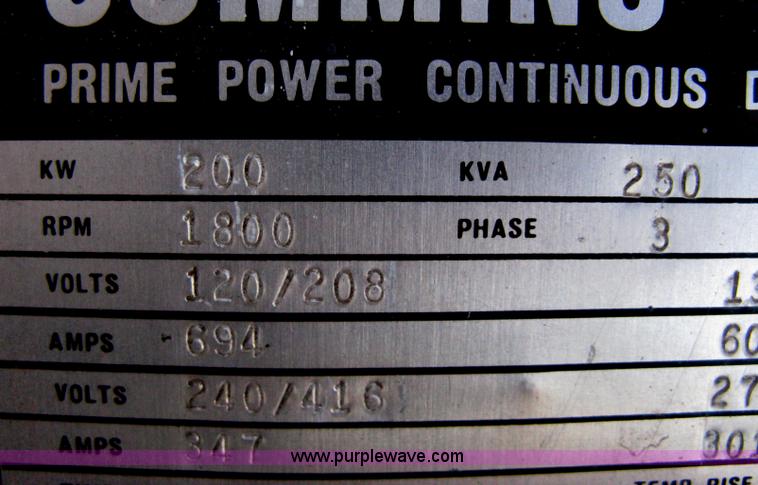 image for item B8457 Cummins diesel powered generator