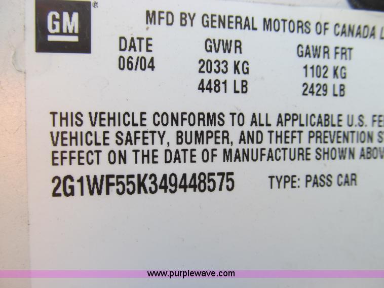 image for item E3627 2004 Chevrolet Impala