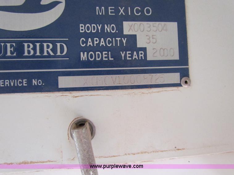 image for item E8302 2000 Blue Bird CV20 school bus