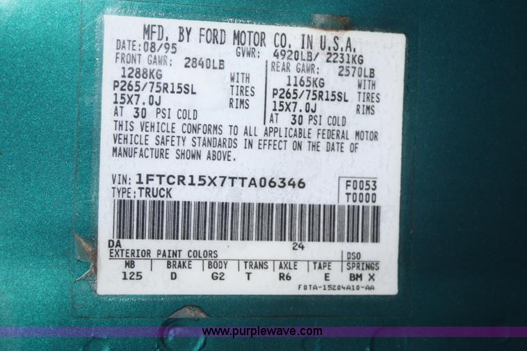 image for item F2703 1996 Ford Ranger XLT SuperCab pickup truck