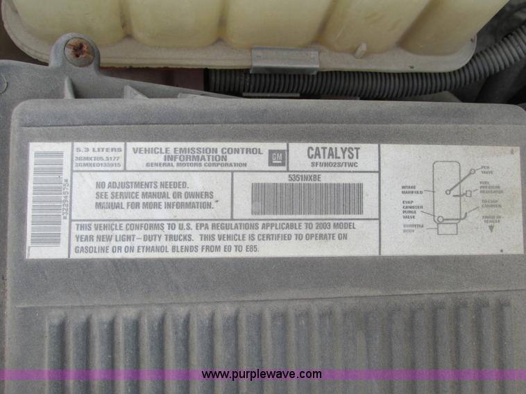 image for item F4182 2003 Chevrolet Silverado 1500 pickup truck