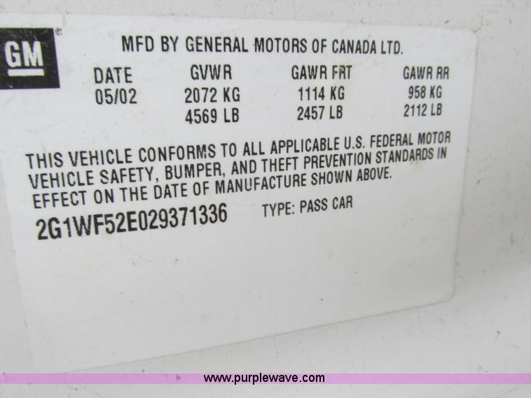 image for item F4186 2002 Chevrolet Impala