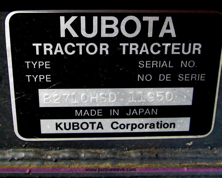 image for item F4685 Kubota B2710 MFWD tractor