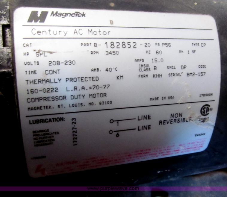 image for item B5312 Sanborn/Coleman Powermate Magna Force air compressor and piping