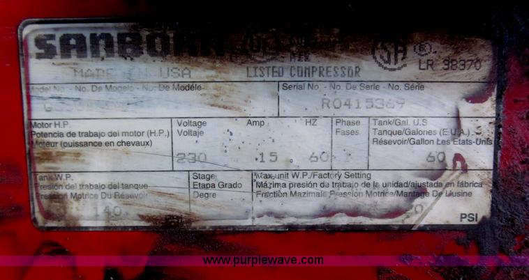 image for item B5312 Sanborn/Coleman Powermate Magna Force air compressor and piping