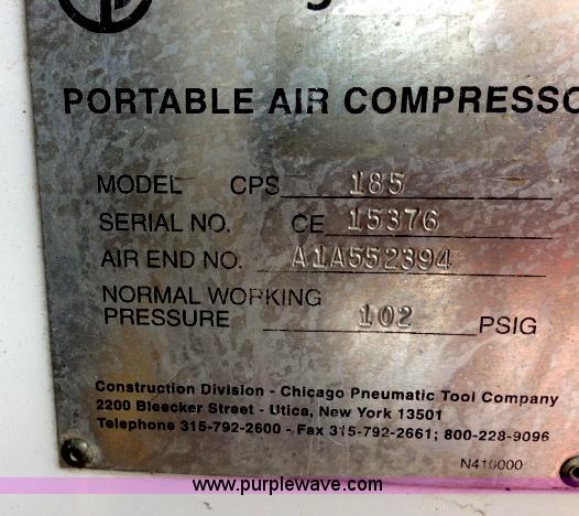 image for item B1511 Chicago Pneumatic CPS185 air compressor