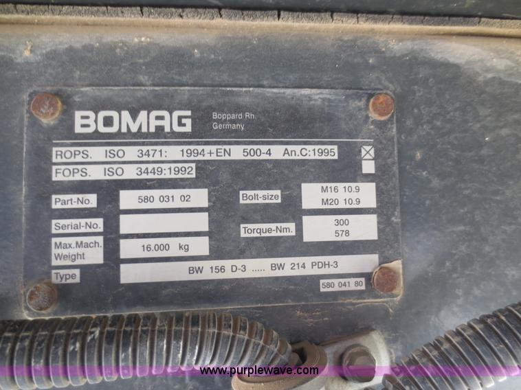 image for item F6561 2004 Bomag BW211D-3 vibratory smooth drum roller