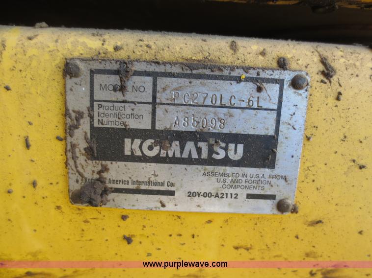 image for item F6562 2000 Komatsu PC270LC-6L excavator