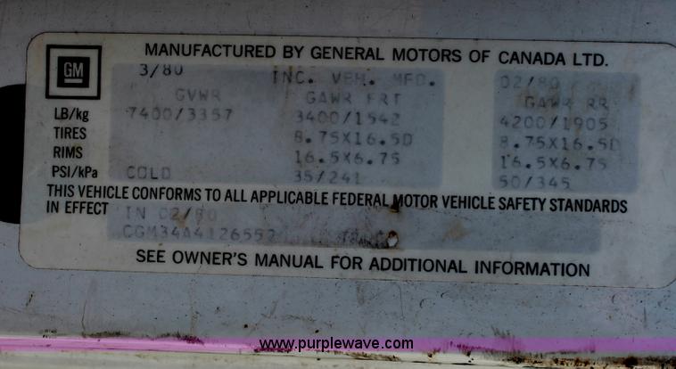 image for item E2534 1980 Chevrolet 30 box van