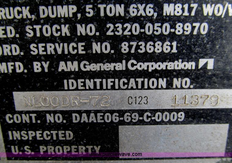 image for item E3638 1972 Am General five ton dump truck