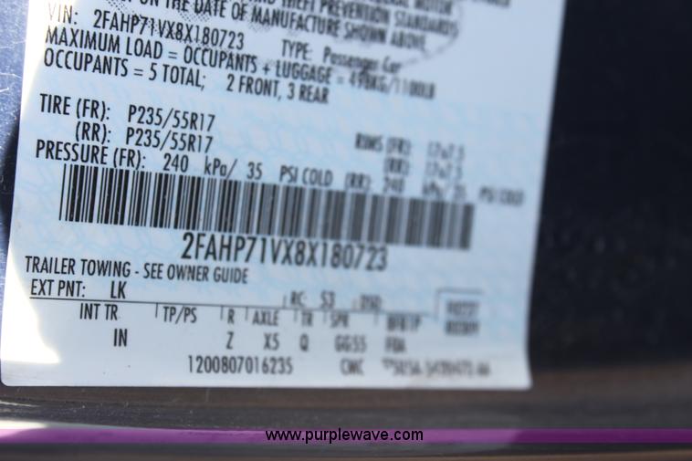 image for item E8371 2008 Ford Crown Victoria Police Interceptor