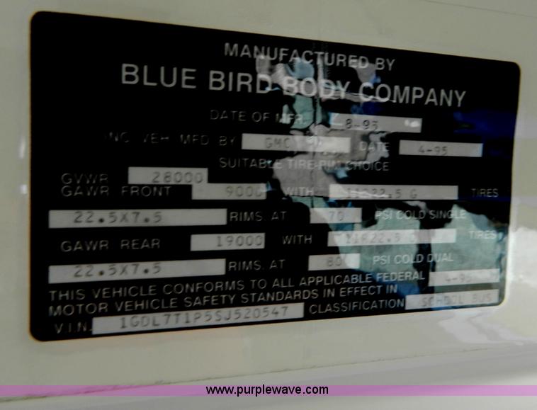 image for item G7603 1996 GMC Blue Bird school bus