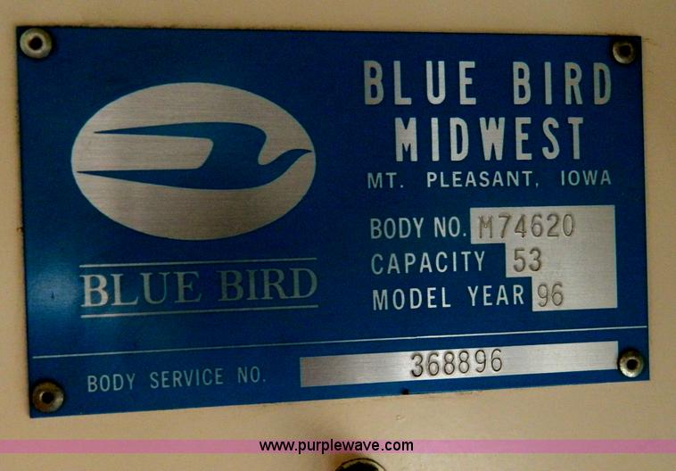 image for item G7603 1996 GMC Blue Bird school bus