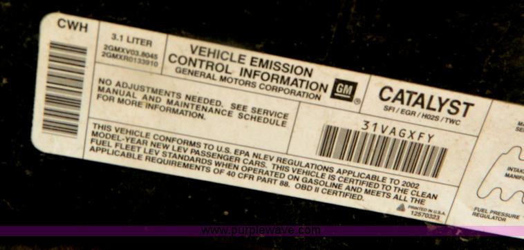 image for item G7682 2002 Pontiac Grand Prix SE