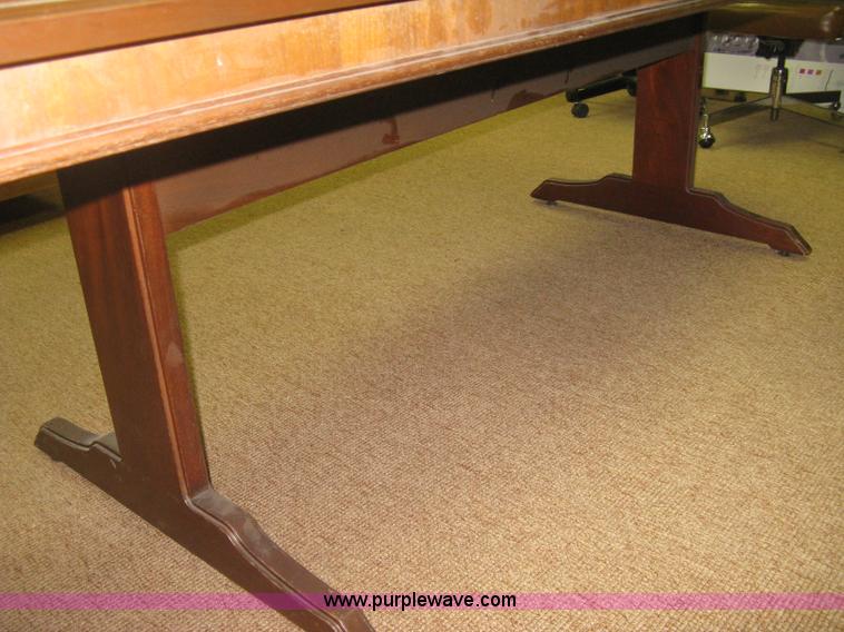 image for item M9182 Wood with leather in-laid top conference table