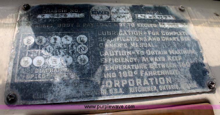 image for item C2923 1969 FWD LB6-3317 flatbed truck