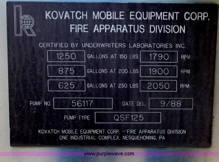 image for item C2924 1988 KME firetruck