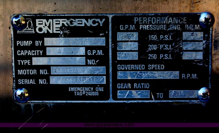 image for item C2927 1988 Federal Motors firetruck