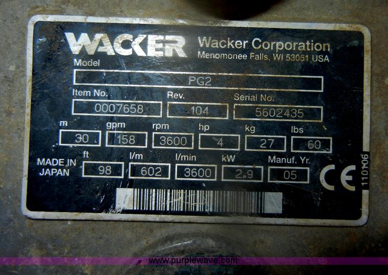 image for item AB9798 Wacker water pump